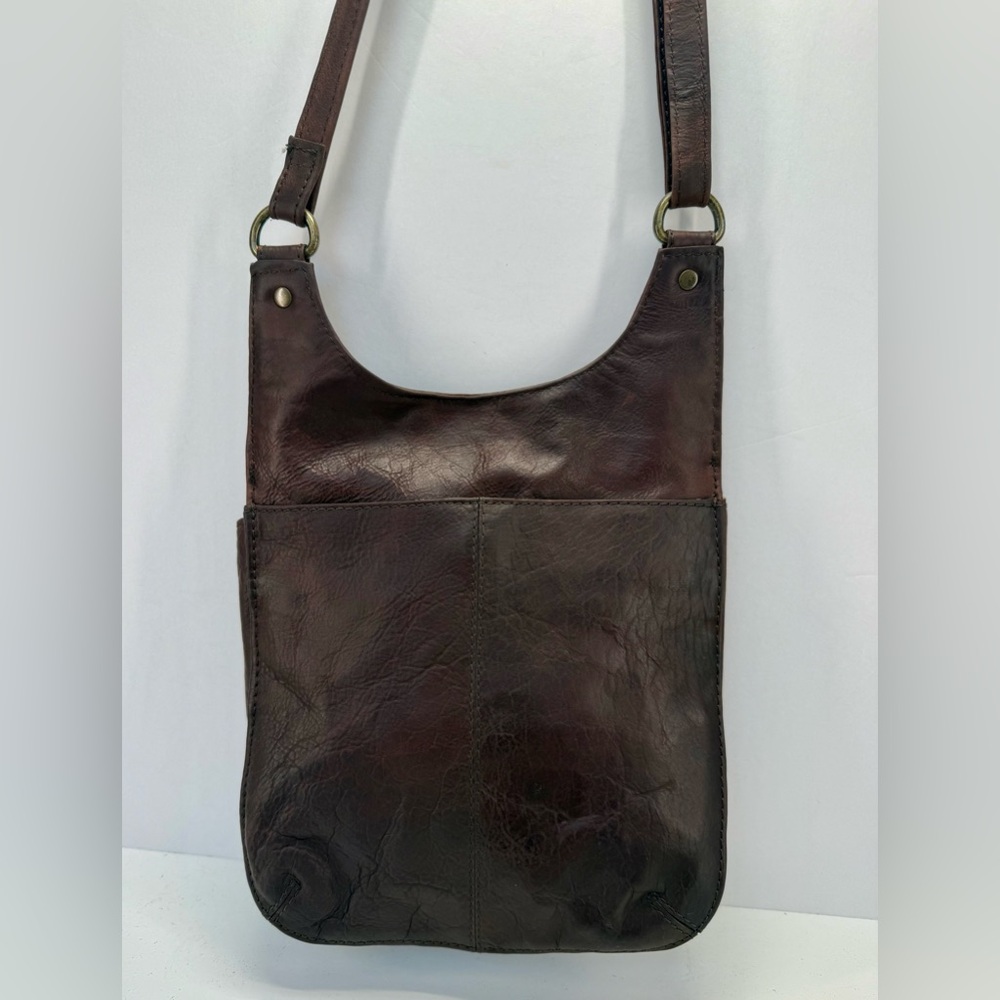 Fat Face Anna Chocolate Brown oiled Leather crossbody satchel  Bag - Picture 4 of 15